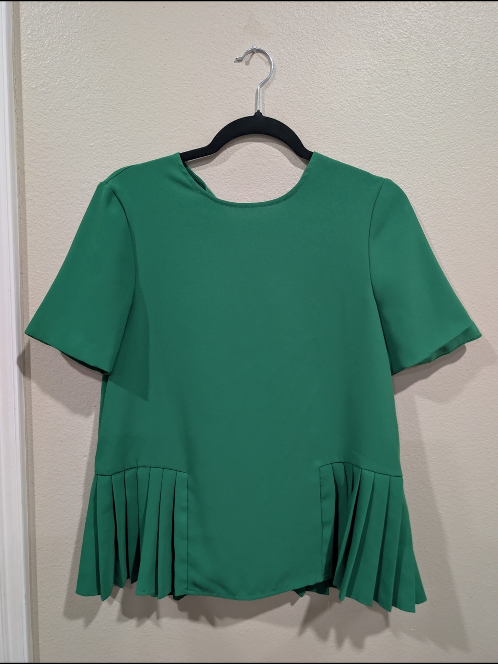 Zara Emerald Green Round Neck Blouse